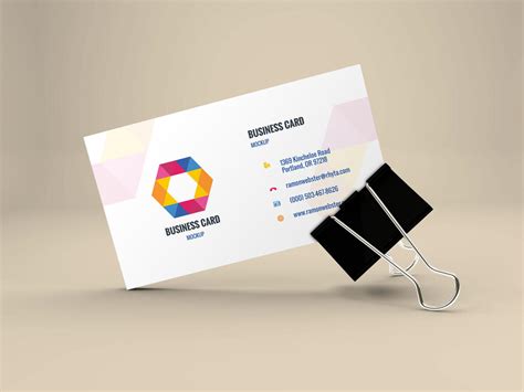 Freebie - Business Card Mockup In Binder Clip by GraphBerry on DeviantArt