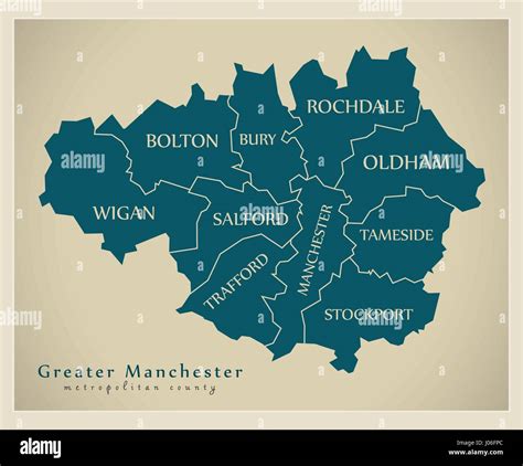 Manchester cartina Immagini Vettoriali Stock - Alamy