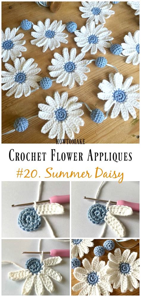 Easy crochet flower appliques free patterns for beginners – Artofit