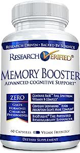 Amazon.com: Research Verified Memory Booster - Nootropic Supplement - Enhance Cognition and ...