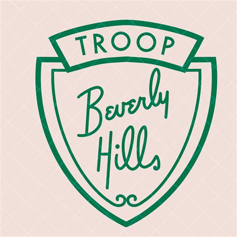 a green logo with the words troop beverly hills on it's front and back