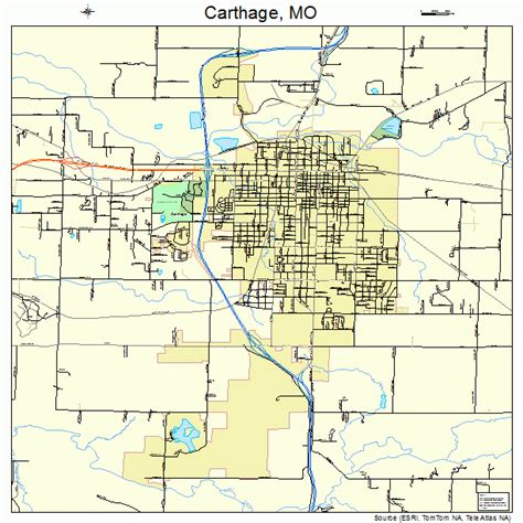 Carthage Missouri Street Map 2911656