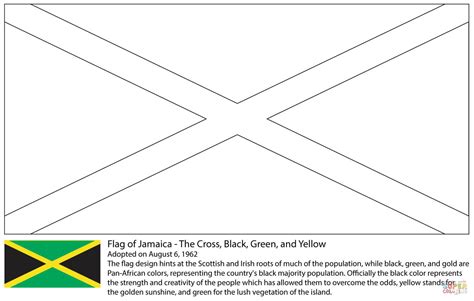 Flag of Jamaica coloring page | Free Printable Coloring Pages