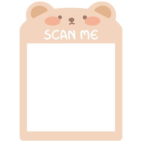 Scan me QR code template. QR code frame illustration for mobile apps, payment apps and more.Cute ...