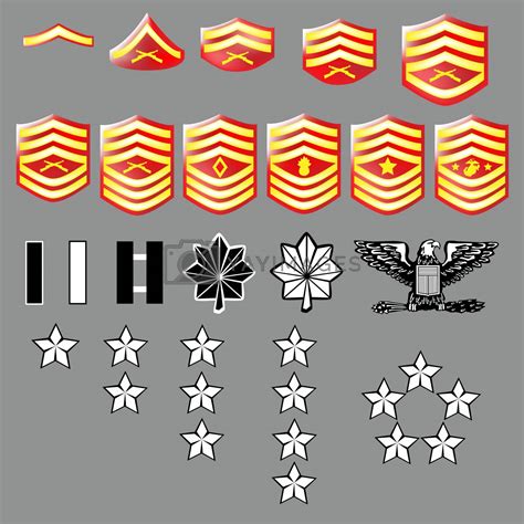 US Marine Corps Rank Insignia - textured by lhfgraphics Vectors & Illustrations with Unlimited ...