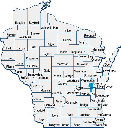 Map Showing Wisconsin Counties | Wisconsin Department of Health Services