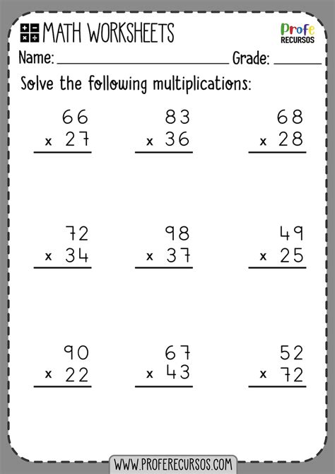 Printable Multiplication Worksheets