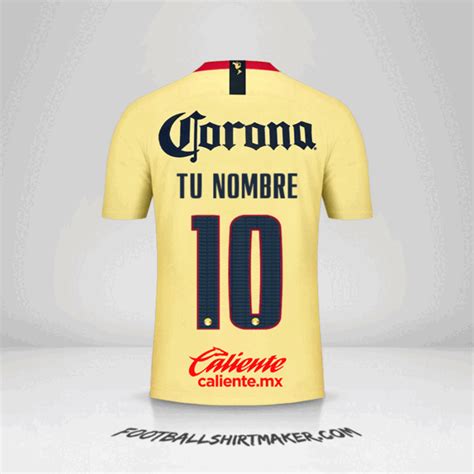 Camiseta Club America 2018/19 tu nombre número 10.