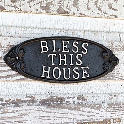 Cast Iron Bless This House Plaque, Set of 2 | House cast, House plaques, Antique farmhouse