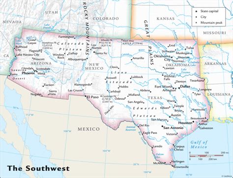 Physical Map South West