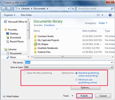 How to save document as a PDF in Word?