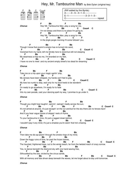 Mr.tambourine Man(Original Chords)