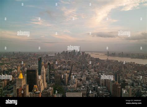 Manhattan New York Skyline view aerial Stock Photo - Alamy