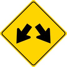 Double Arrow Symbol Roadway Warning Sign