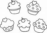 Kawaii Cupcake Coloring Pages Printable Sketch Page sketch template