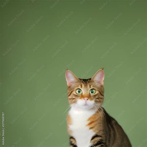 funny cat looking green screen Stock Illustration | Adobe Stock