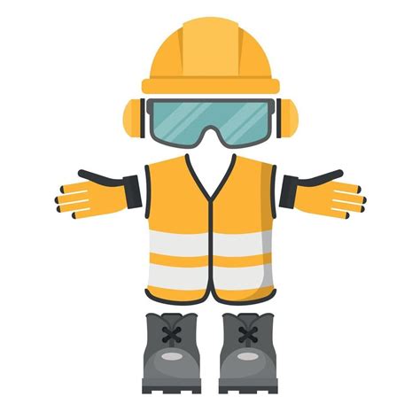 a yellow safety vest and boots with goggles on