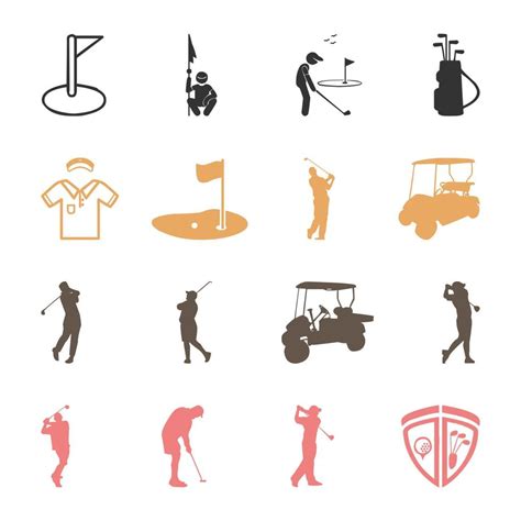 vector golf swing silhouette collection 22585941 Vector Art at Vecteezy