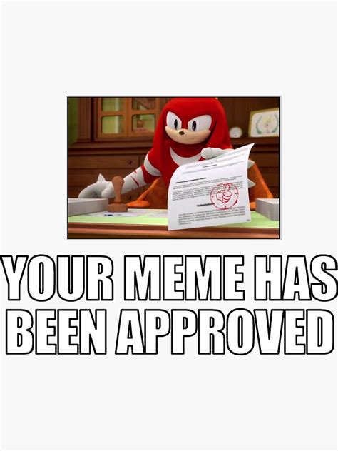 "Knuckles Meme Approved" Sticker for Sale by YouareSus | Redbubble