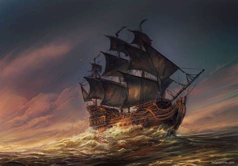 At Sea by JJcanvas on DeviantArt | Ship art, Sailing ships, Ship paintings