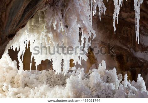 Natural Grotto Cave White Salty Stalactites Stock Photo (Edit Now ...