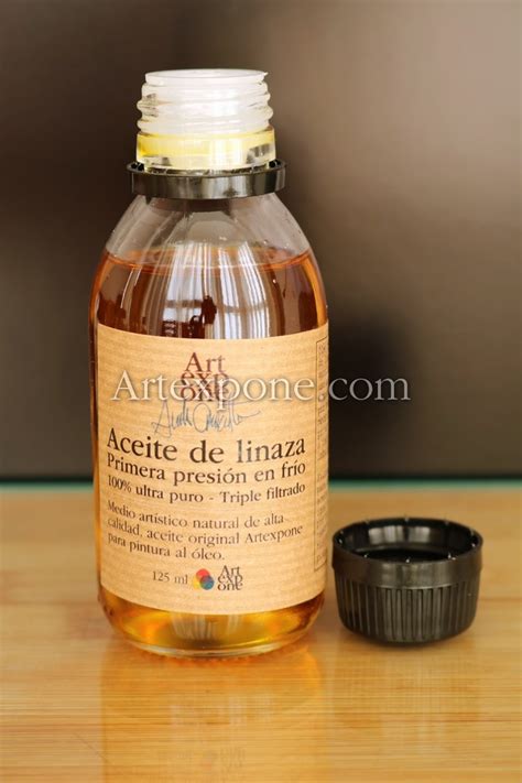 Aceite de linaza prensado en frío 125ml, para pintura artística | Artexpone.com