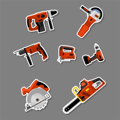 Vector for free use: Collection of tool stickers