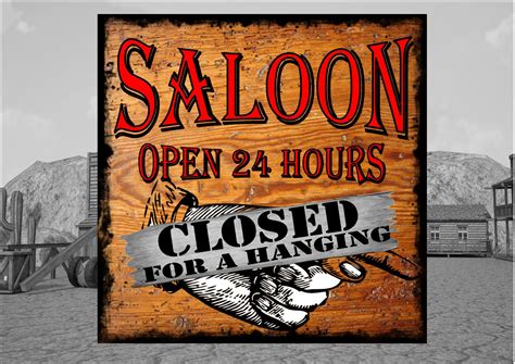 Saloon Bar Cowboy Sign Wall Plaque – The Rooshty Beach