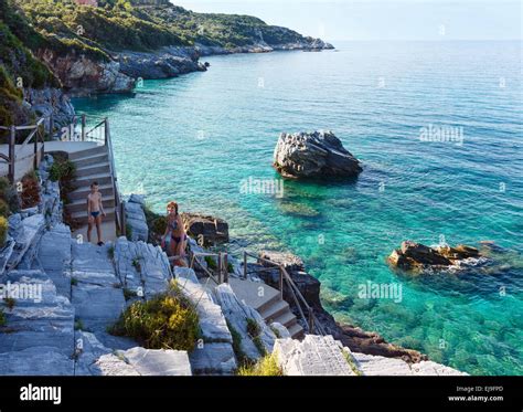 Mylopotamos beach summer view (Greece Stock Photo - Alamy