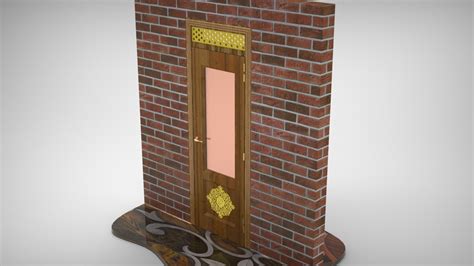 Glass-Wooden Door Design | CGTrader