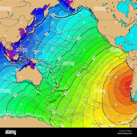 Tsunami Map, Chile Earthquake, 1960 Stock Photo - Alamy