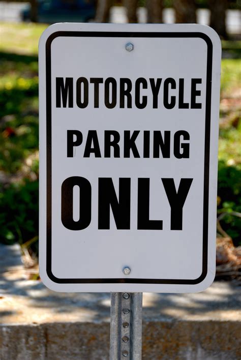 Motorcycle Parking Only Sign Free Stock Photo - Public Domain Pictures