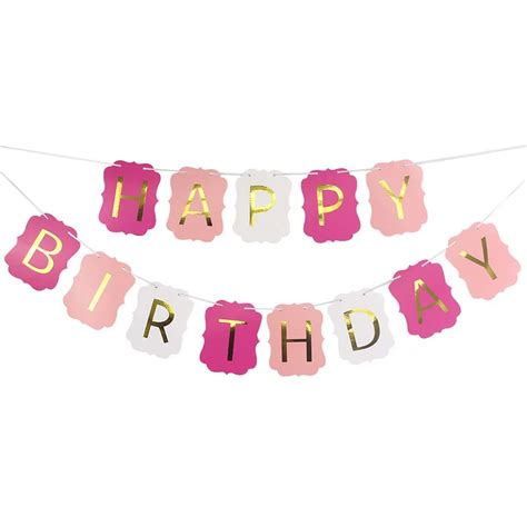 Glitter Happy Birthday Bunting Banner Gold Letters Hanging Garlands ...