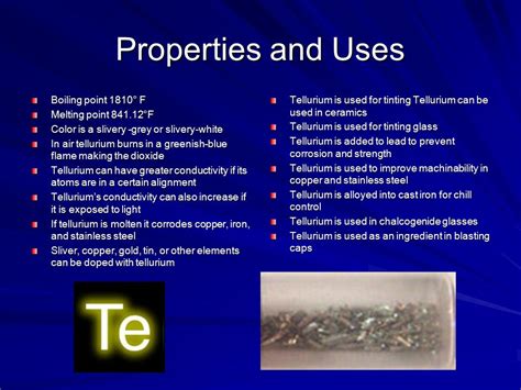 Tellurium ? ? P:52 N:76 52 Te Tellurium Te Tellurium ppt download