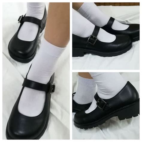 School Students Uniform Shoes Uwabaki Jk Round Toe Buckle Trap Lolita Cosplay Med Heels - Best ...