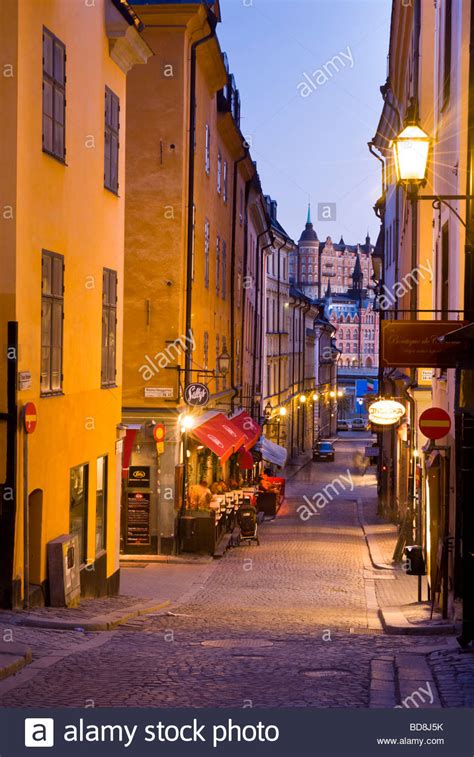 Street scene at night, Gamla Stan, Stockholm, Sweden Stock Photo, Royalty Free Image: 25390783 ...