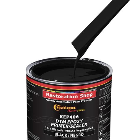 Custom Shop - Black Epoxy Primer/Sealer 2.1 VOC (1/2 Gallon Kit) Anti-Corrosive DTM High ...