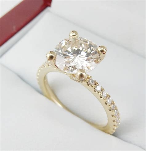 Yellow Gold Invisible Halo Engagement Ring Style#4295 - DiamondNet