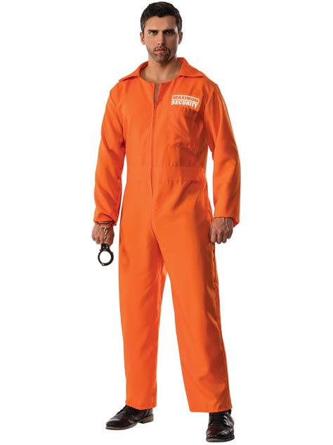 Mens Maximum Security Escaped Prison Convict Uniform Costume - Walmart ...