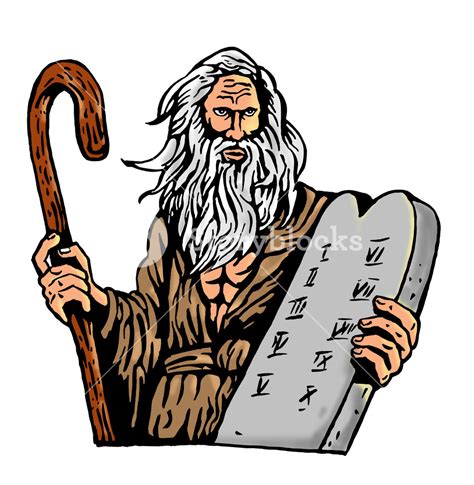 Moses Carrying The Ten Commandments On A Tablet Royalty-Free Stock ...