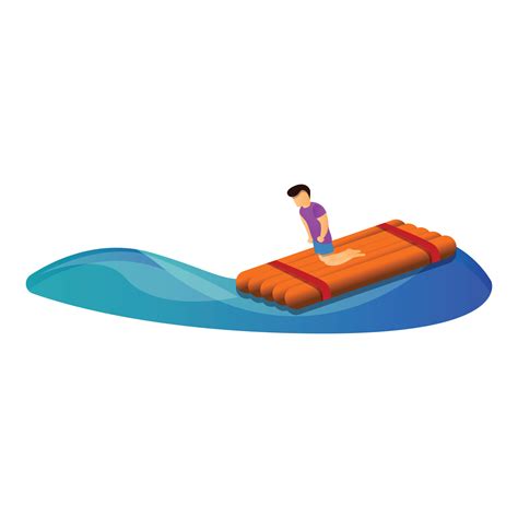 Man at wood float icon, cartoon style 14187272 Vector Art at Vecteezy