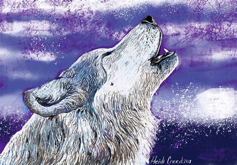 Singing Wolf Pastel by Heidi Creed - Pixels