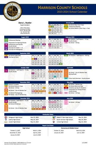 2023-2024 Harrison County school calendar | | wvnews.com