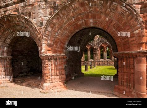 UK, Cumbria, Barrow in Furness, Furness Abbey, Cistercian Monastery ruins arched doorways Stock ...