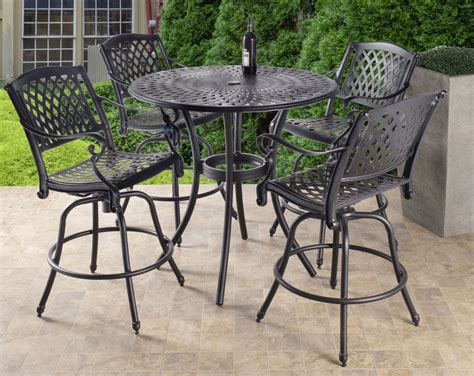 Round Patio Table With Umbrella And Chairs - Patio Furniture