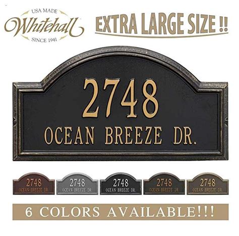 Metal Address Plaque Personalized Cast The Providence Arch (Large Option, 22.5" Wide) Display ...