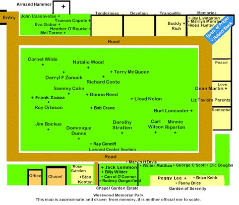 Westwood Village Memorial Park Cemetery Map