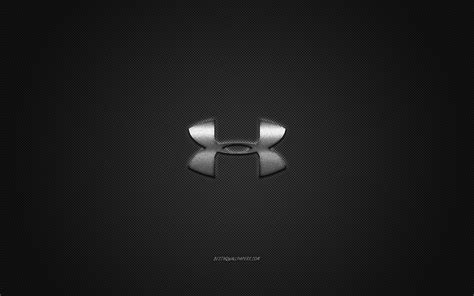 Download wallpapers Under Armour logo, metal emblem, apparel brand, black carbon texture, global ...