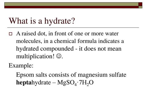 Hydrated Ionic Compounds - ppt download