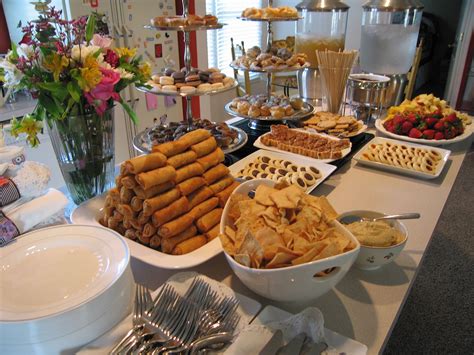 A simple and elegant food display on a small kitchen ... | Party food buffet, Buffet food, Food ...